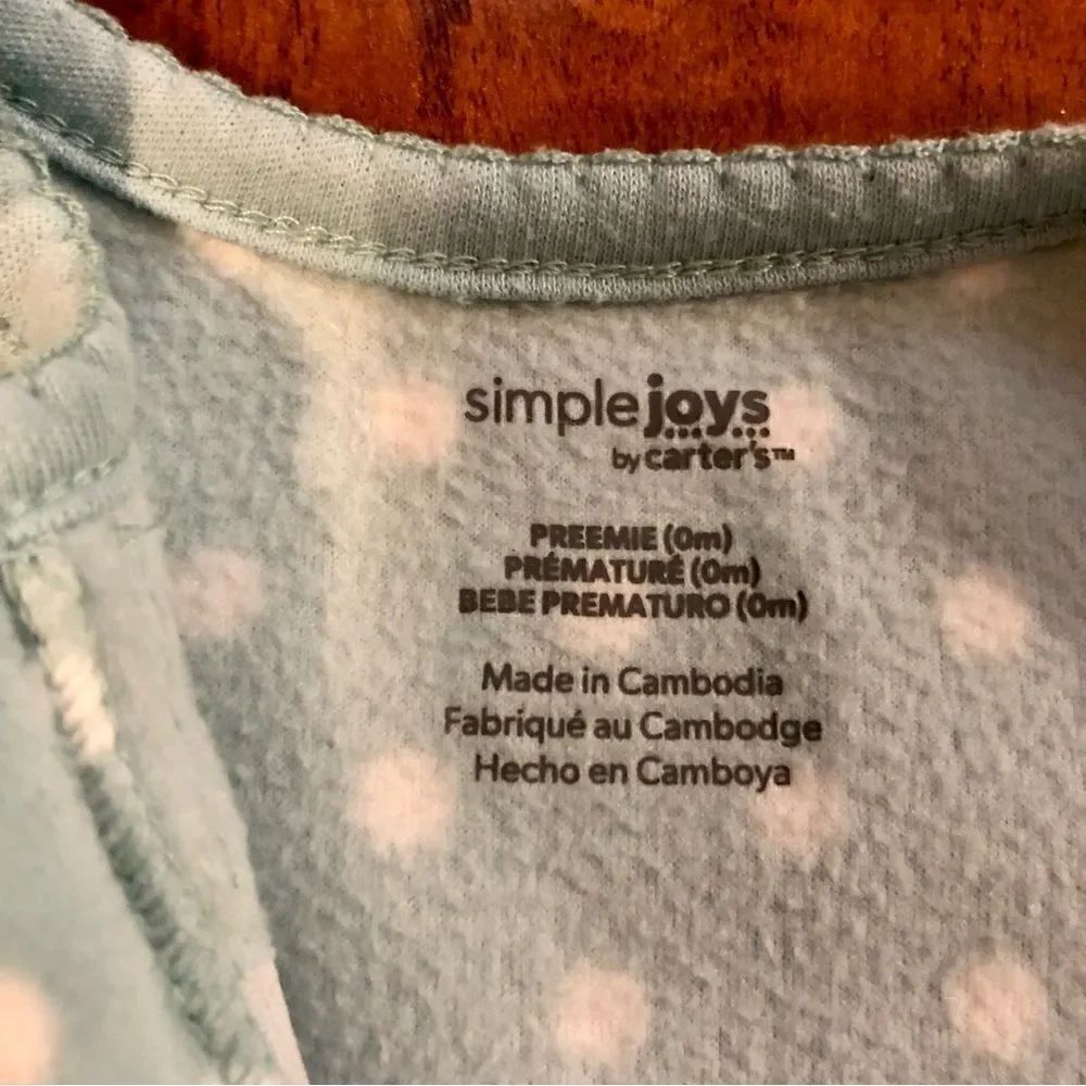 Simple Joy By Carter’s Bundle of Two Footies for Preemies - Picture 11 of 16